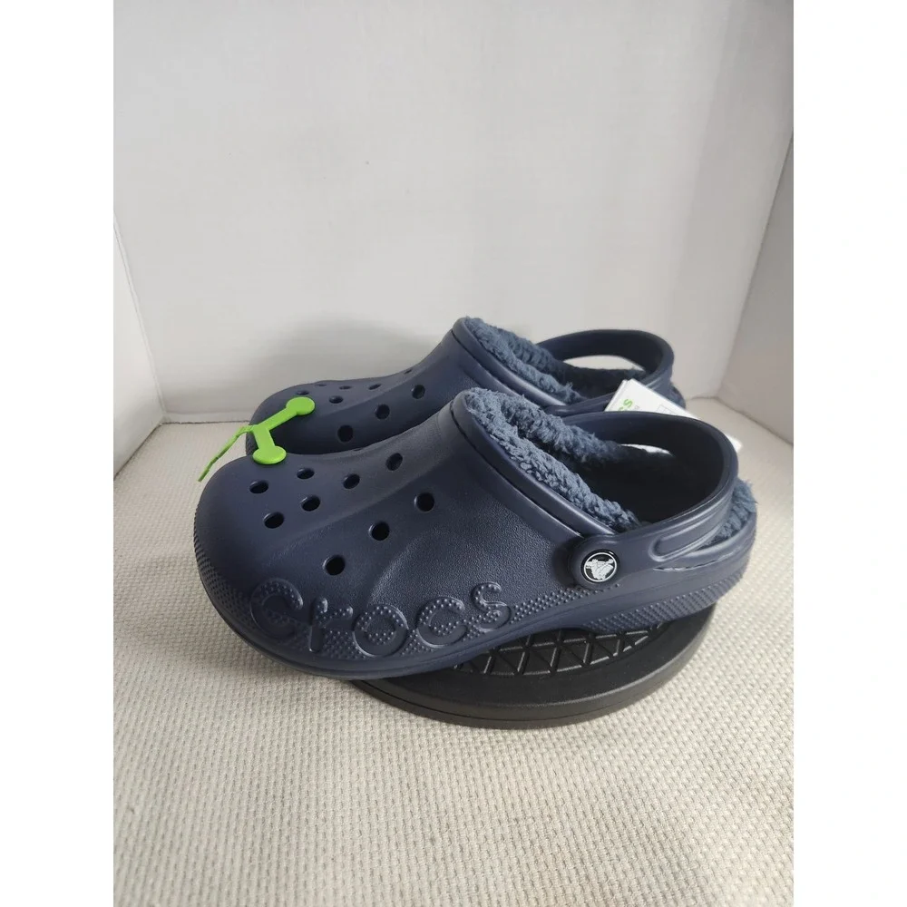 NWOT‎ Baya Sherpa Lined Crocs Clog Relaxed Fit Navy Men's 7 Womens 9 Authentic
